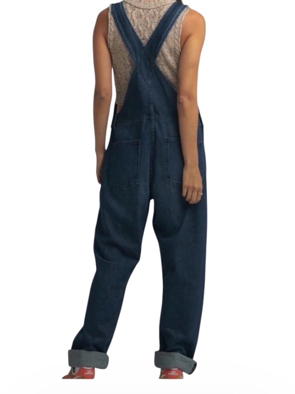 Free People We the Free Ziggy Dark Blue Wash Denim Overalls Size XL - Picture 2 of 7